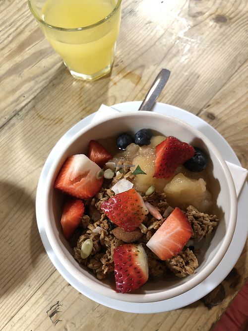 Vegan porridge  at Le Pain Quotidien in Liege
