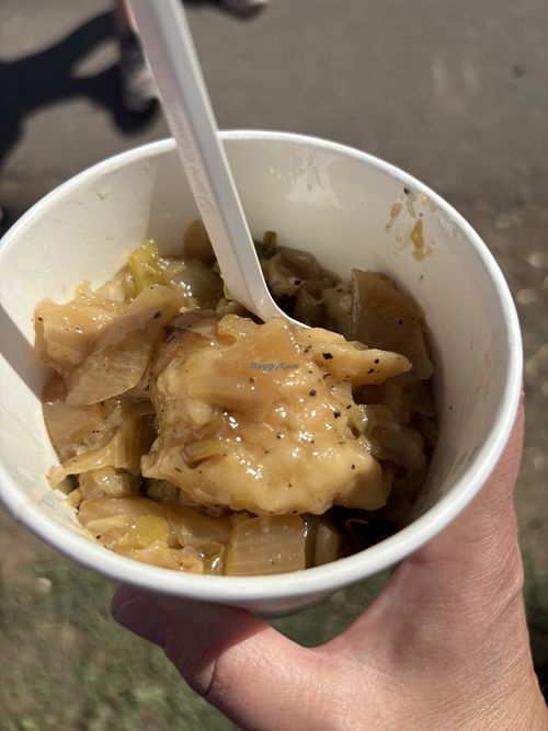 Vegan halusky  at Heier's Home Cooking Food Truck in Bloomsburg