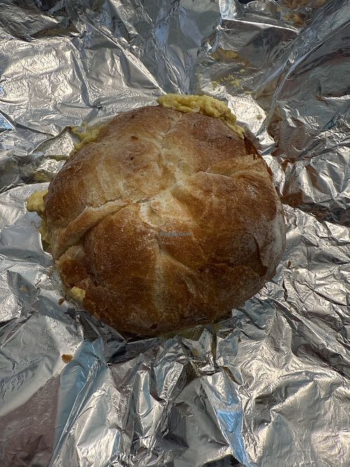 Vegan egg and cheese breakfast sandwich   at Filoncino Cafe  in Red Bank