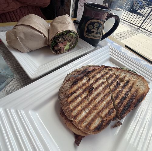Aruba wrap, and Mozzarella + broccoli rabe panini   at Filoncino Cafe  in Red Bank
