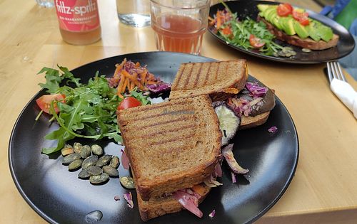 Vegan toastie, and avocado toast at Summit & Friends in Innsbruck