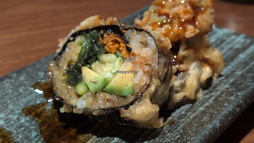 Green power tempura roll close up at Kawachi Sushi & Bar in Leesburg