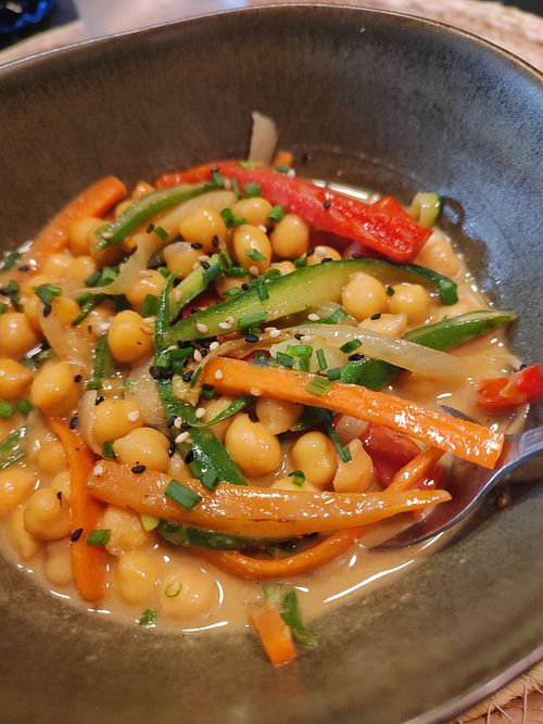 Wok picante de verduras at Restaurante Curral Do Marqués in Rianxo