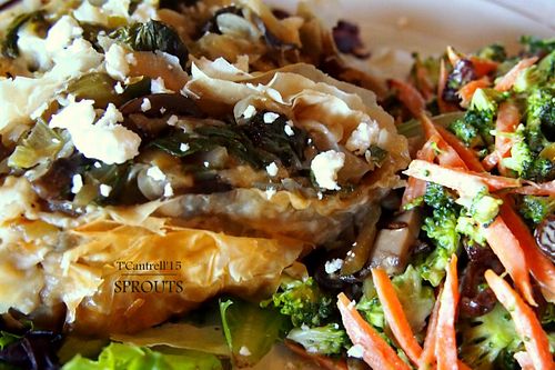 Happy Meatless Monday!
Today's special is a wonderful Vegetable Strudel! Flaky Phyllo Dough filled with Savory Grilled Vegetable Filling and Gouda Cheese!  at Sprouts Cafe in Gastonia