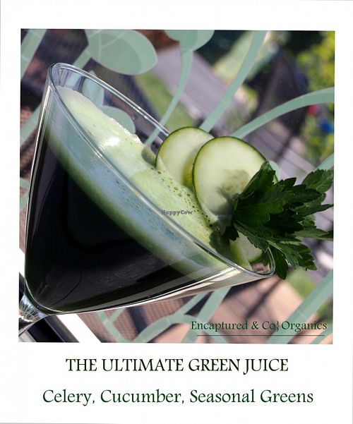 Ultimate Green Juice with Celery, Cucumber and Seasonal Greens.  at Sprouts Cafe in Gastonia