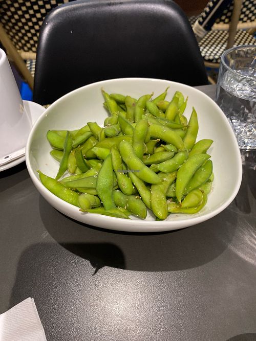 Large portion of edamame   at Bar Amapola in San Sebastian