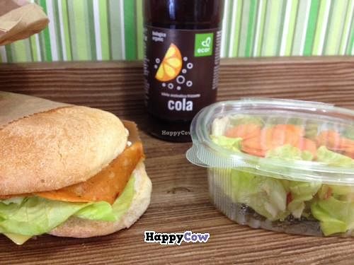 'Vegan classic' sandwich, with salad and soda - costs 7€ at Universo Vegano in Rome