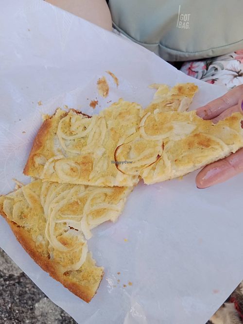 (half eaten bcs it smelled so good and I forgot to take a pic) at Fugassa & Faina in Riomaggiore