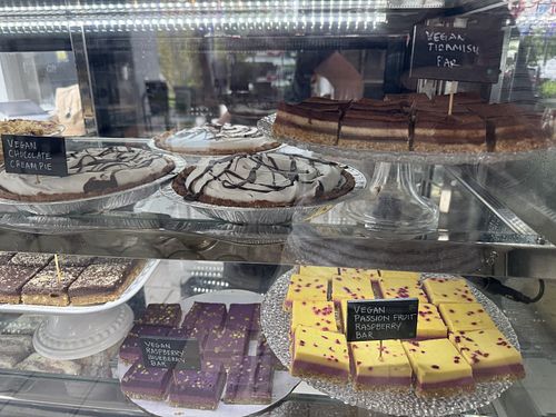House made stuff on the top shelf, Nat’s raw bars on the second shelf.  at White Lion Baking Company  in Mashpee