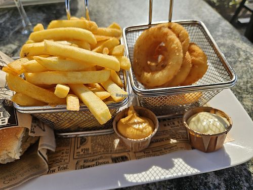 Fries and onion rings at Breaktime Burgers in Luxembourg City