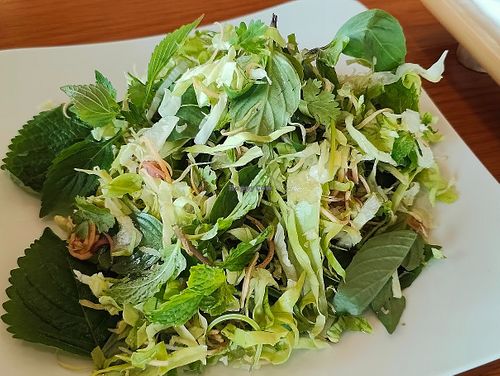 Generous amount of salad. at Samten Hills Vegetarian Restaurant in Da Lat