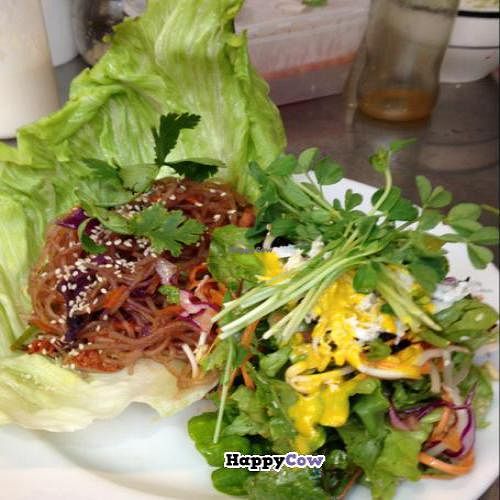 Korean style sweet potato noodle with salad at Me and Art in Darlinghurst