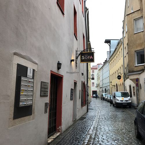 outside at Cafe Sofa in Regensburg