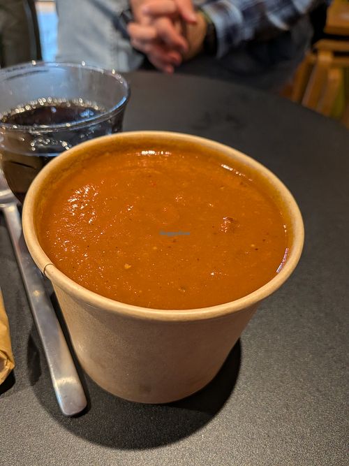 Tomato and chipotle bean soup at Peerie Shop Cafe in Lerwick