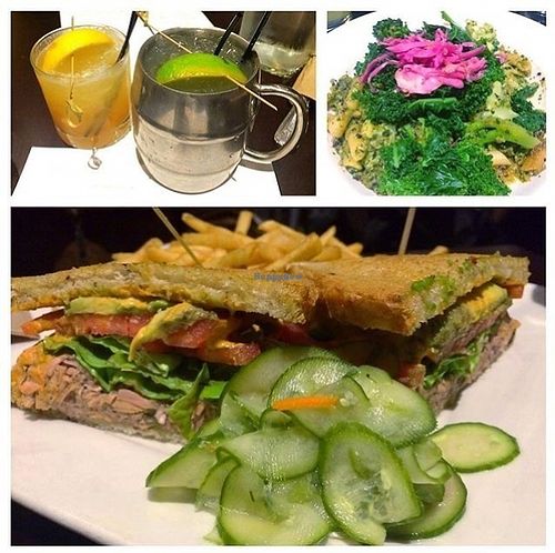 Cheers to great drinks and delicious food! Loved the pesto pasta green bowl and tuna sandwich at Sage Bistro - Cloud Kitchen in Culver City