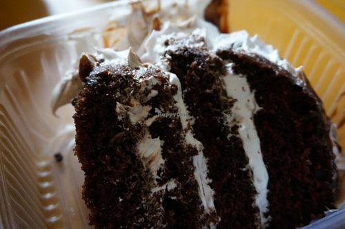 Chocolate cake at Pacchamama in Lima