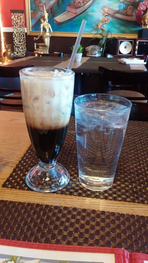 Iced Thai Coffee at Thai Vegan in Santa Fe
