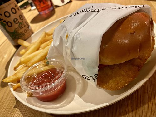 fish burger  at Veggie Grill by Next Level - Downtown in Seattle