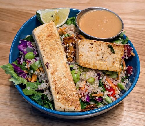 Supergreens and tofu salad at Veggie Grill by Next Level - Downtown in Seattle