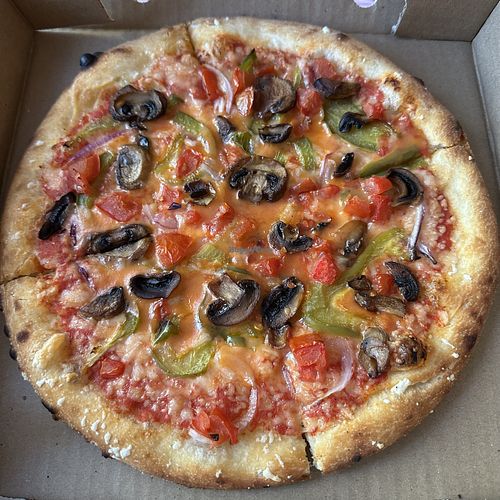 Vegeluxe (sub vegan cheese)  at Conspiracy Pizza in Toronto