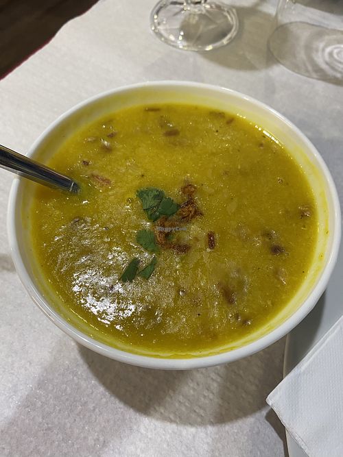 Vegan lentil soup  at Namaste Indian Restaurant in Sao Miguel