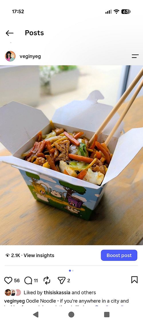 Vegan Kung Pao box at Oodle Noodle in Edmonton