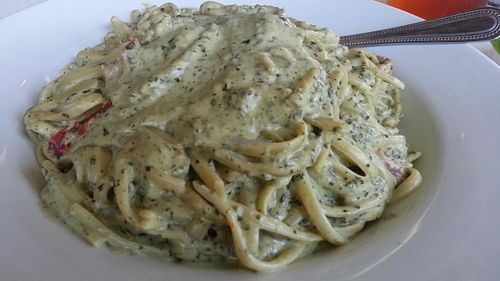 pesto pasta at My Vegan Gold in Los Angeles