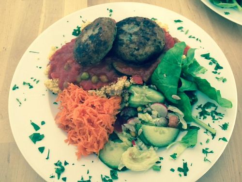Barley and vegetable cutlets. at Avocado Vegan Bistro in Gdansk