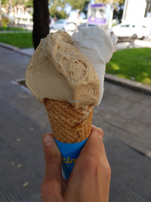 Big ice cream cone at Gasperini Gelateria in Bari