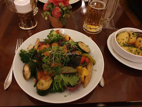 Grilled vegetable bowl with potatoes at Auerbachs Keller in Leipzig