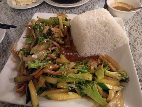Broccoli with Vegan Ham at An Hy Quan in Albuquerque