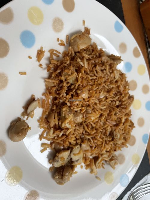 (Vegan) mushroom rice  at Soho Cottage in Oldbury