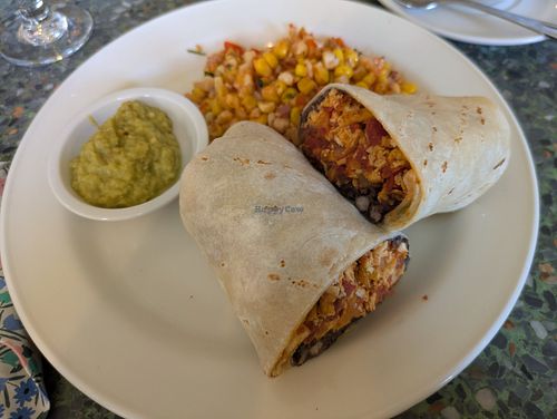 Vegan breakfast burrito option at Pan Chancho Bakery & Café in Kingston
