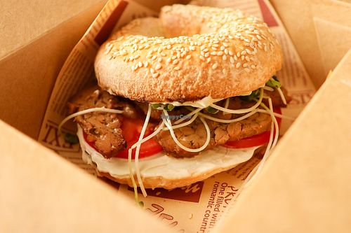 tempeh bagel at iVegan Supershop Nha Trang - Healthy Plant Based Cafe in Nha Trang