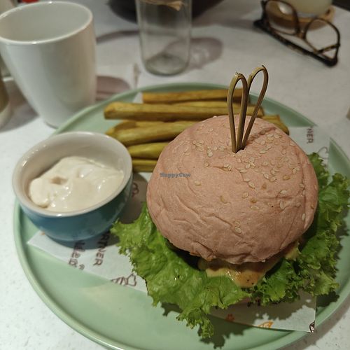 "Meat" burger at iVegan Supershop Nha Trang - Healthy Plant Based Cafe in Nha Trang