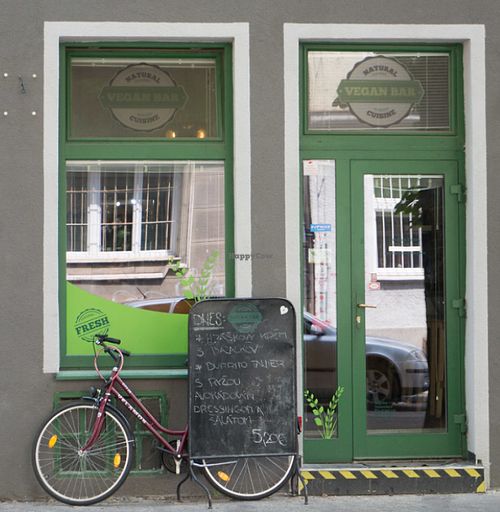 Front of the Bistro at Vegan Bar in Bratislava