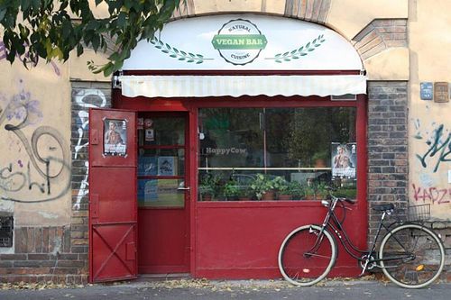 super-easy to find, straight next to the bus stop at Vegan Bar in Bratislava