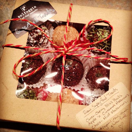 Vegan bliss balls and macaroons.  at Solfeggio in Pemberton