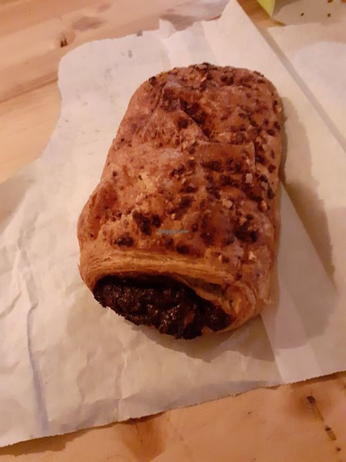 Napolitana with chocolate at Biovegan Cafeteria Navarro in Valencia