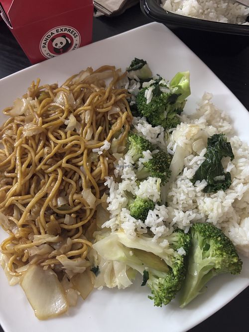 lo mein and super greens and rice   at Panda Express - Millenia Blvd in Orlando