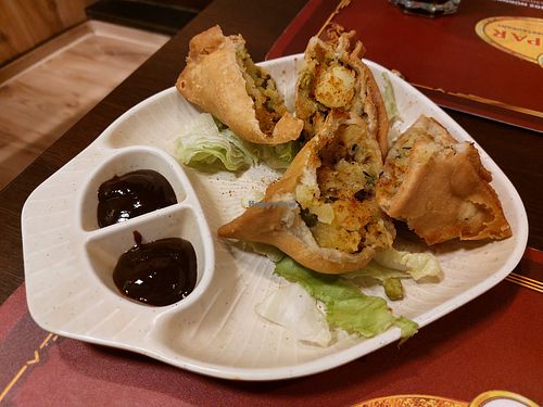 Vegetable samosas at Anjappar Chettinad Indian Restaurant in Nuremberg