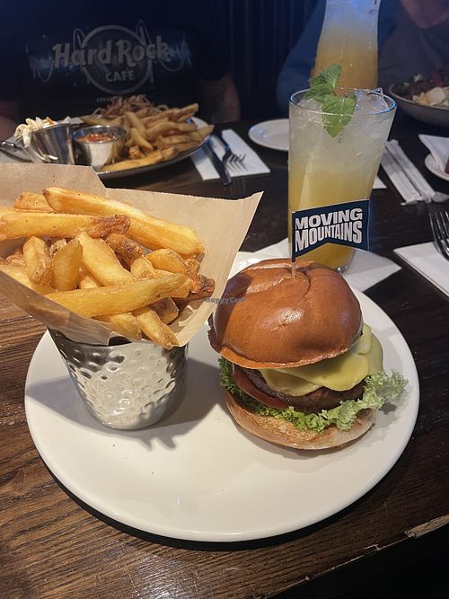Moving mountain burger  at Hard Rock Cafe - Picadilly Circus in West London