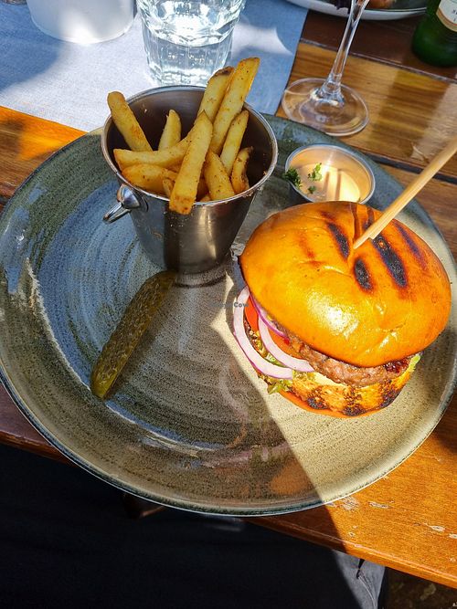 Vegetarian burger at Marstrands Wärdshus in Marstrand