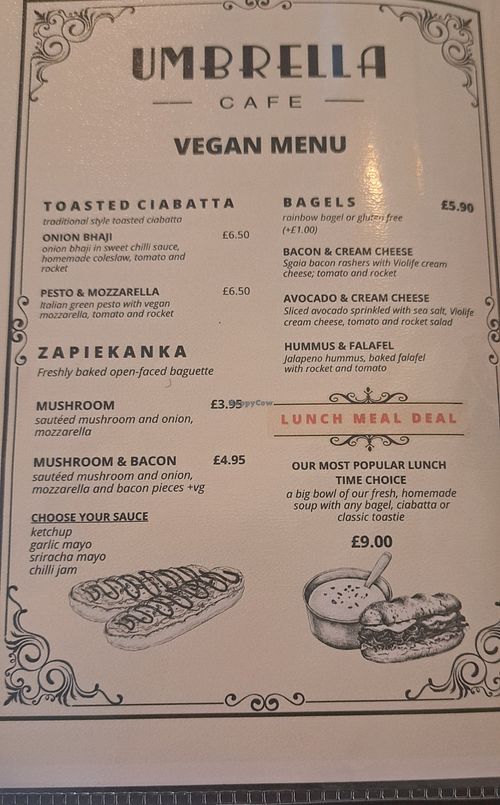Food menu 2 (June 2025) at Umbrella Cafe  in Glasgow