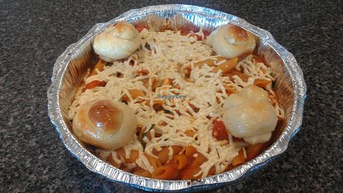 Vegan Baked Ziti and Garlic Knots at Pizza Company in Las Vegas, NV at Pizza Company in Las Vegas