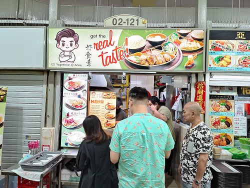 stall front 
 at 121 Vegetarian in Central Singapore