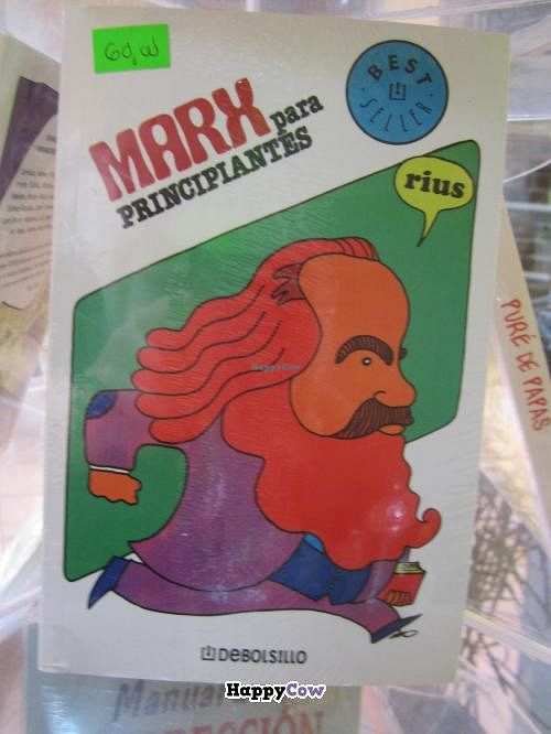 The store also has a small book section, with titles including this groovy edition of Marx for Beginners. at El Milenio in Tepoztlan