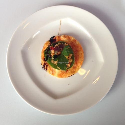 tiny pizza - complimentary appetizer  at Mio Matto in Berlin