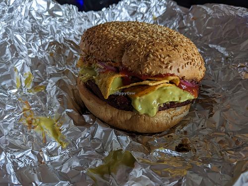 Nachos burger at Express Pizza in Copenhagen