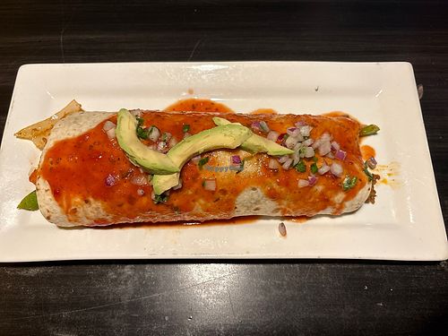 Beautiful vegan burrito   at Corona's ll in Brockport